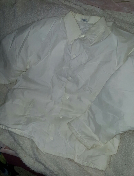 White Vintage Button Front Lined Jacket - Picture 4 of 6